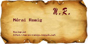 Mérai Remig névjegykártya